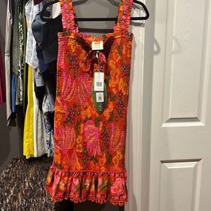 NWT Farm Rio Spring Bananas Mini Dress In Red